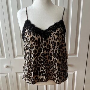 bp Leopard Print Lace-Trim Cami - Black & Tan